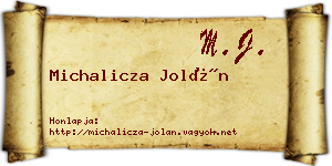 Michalicza Jolán névjegykártya